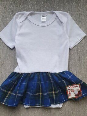 Tartan Tots Kilted Short Sleeve Onesie Size 12-18 Months Bodysuit NWT